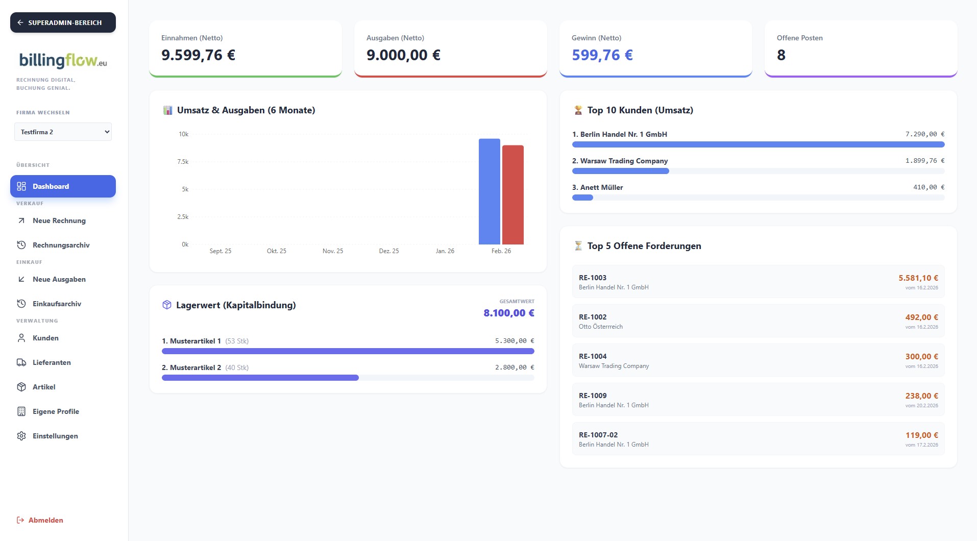 Billingflow Dashboard